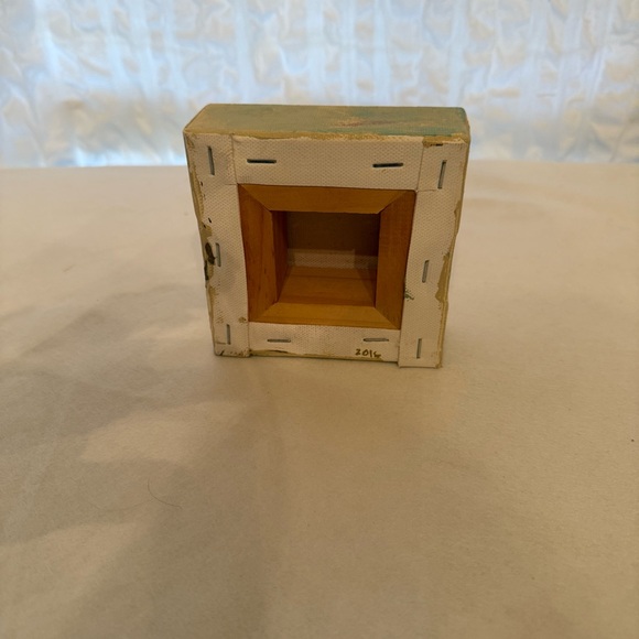 Abstract Crosses Canvas Wall Art - Blue and Gold - Picture 3 of 7